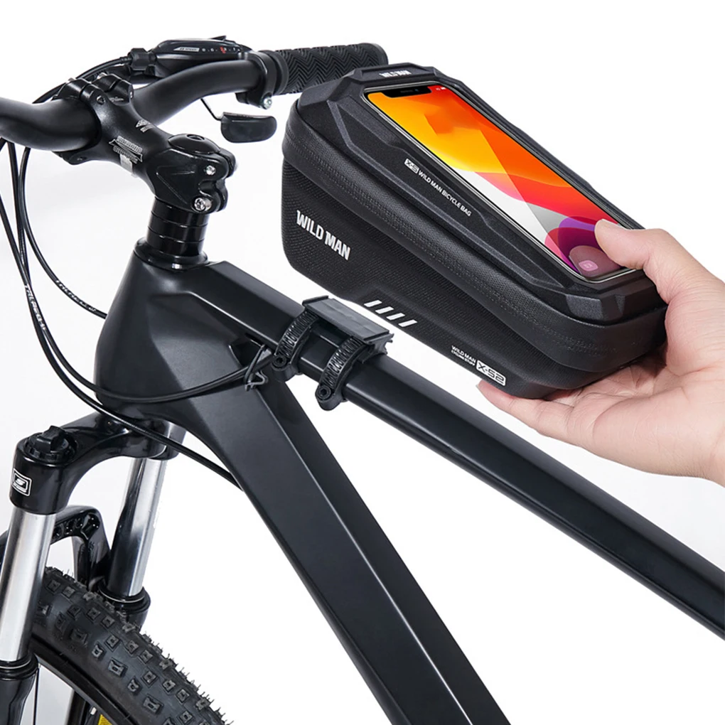 1/2 Велосипедна чанта-тубус Прост стил, професионален организатор и за компоненти, велосипеди, калъф за каране на велосипед рамка със сензорен екран Изображение 1