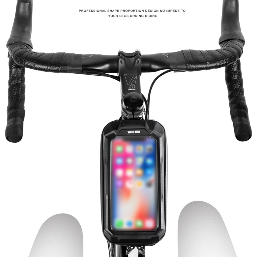 1/2 Велосипедна чанта-тубус Прост стил, професионален организатор и за компоненти, велосипеди, калъф за каране на велосипед рамка със сензорен екран Изображение 2