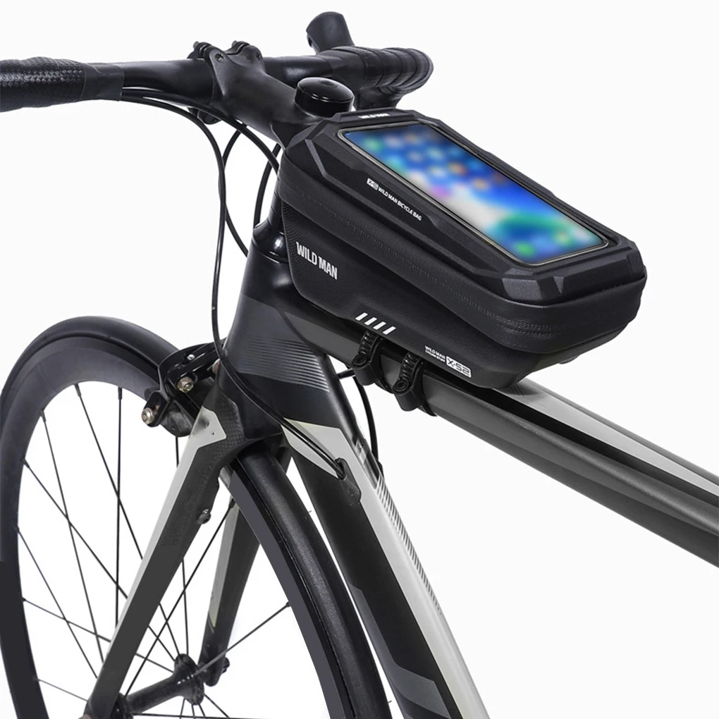 1/2 Велосипедна чанта-тубус Прост стил, професионален организатор и за компоненти, велосипеди, калъф за каране на велосипед рамка със сензорен екран Изображение 4