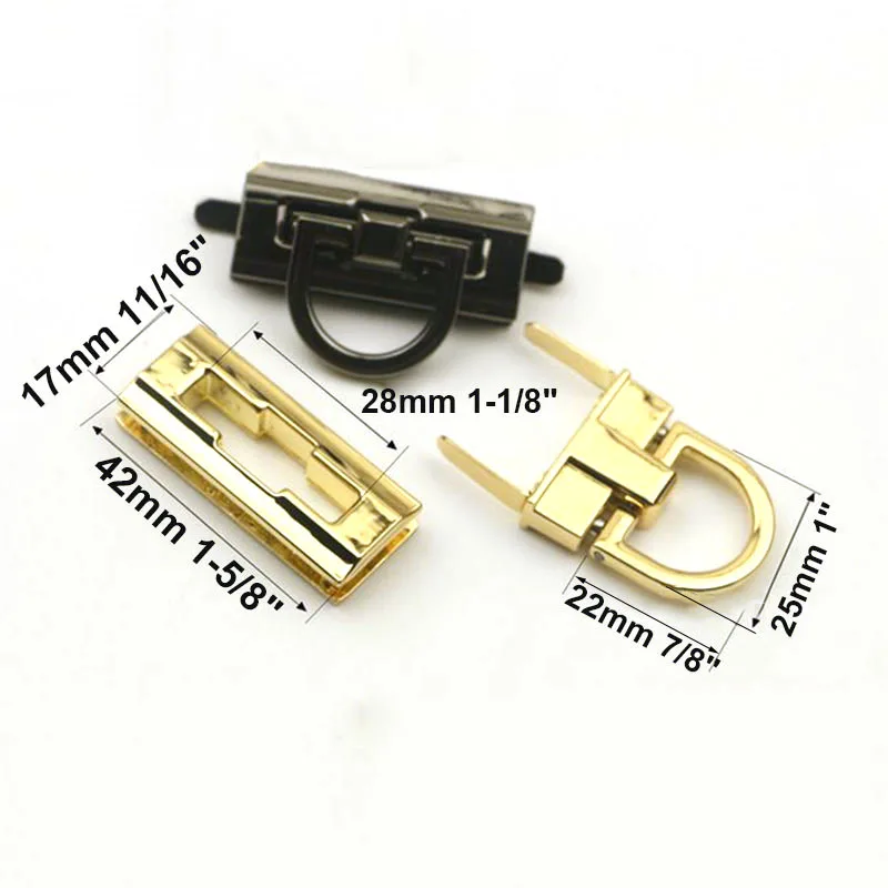 1 бр. метален завъртане и заключване, модерен ключа, заключване с D-образен пръстен за чанти 