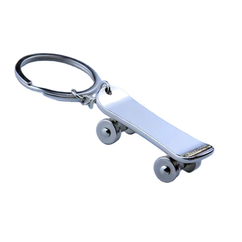 1 бр., новост, сувенир, метална верижка за ключове за Скейтборд, креативни подаръци, ключодържател, Скейтборд, ключодържатели за коли торбички от неръждаема стомана Изображение 5