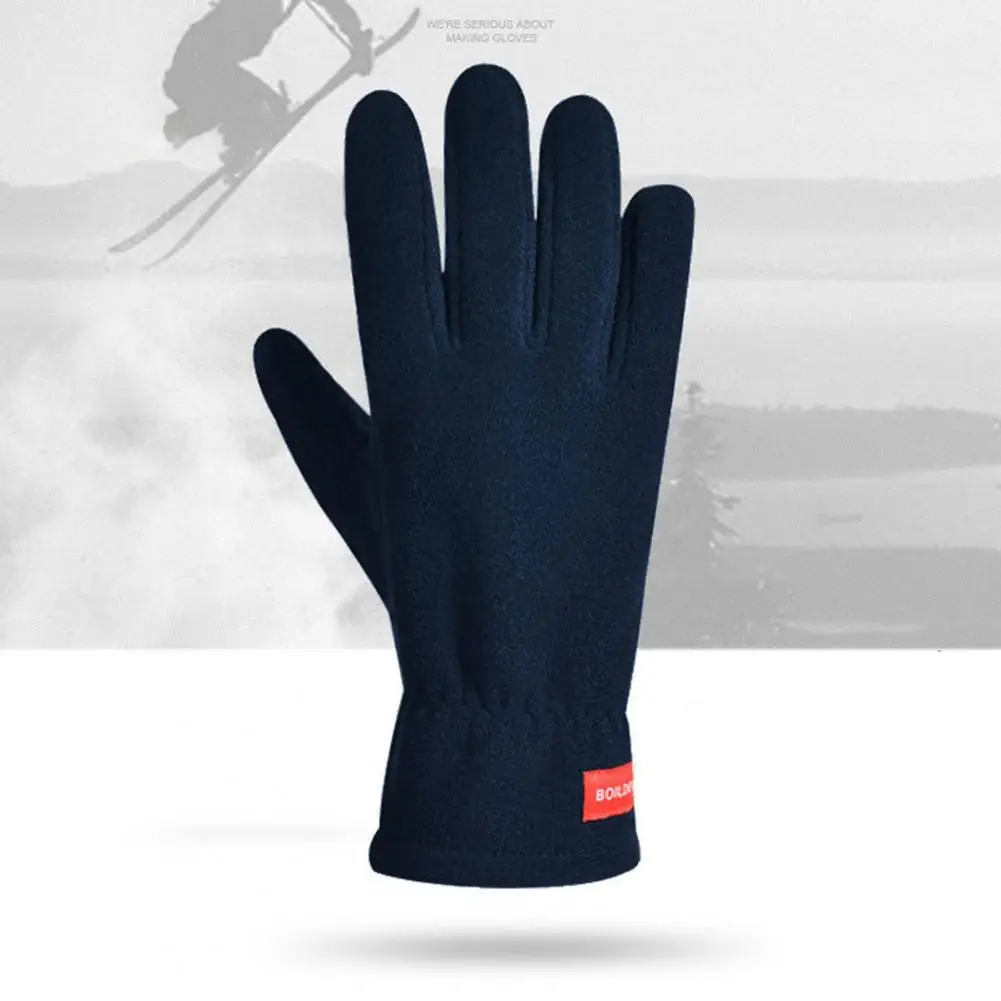 1 Чифт зимни ръкавици, двуслойни, удобни за кожата, сензорен екран, ръкавици за планинско колоездене по целия пръст Изображение 2