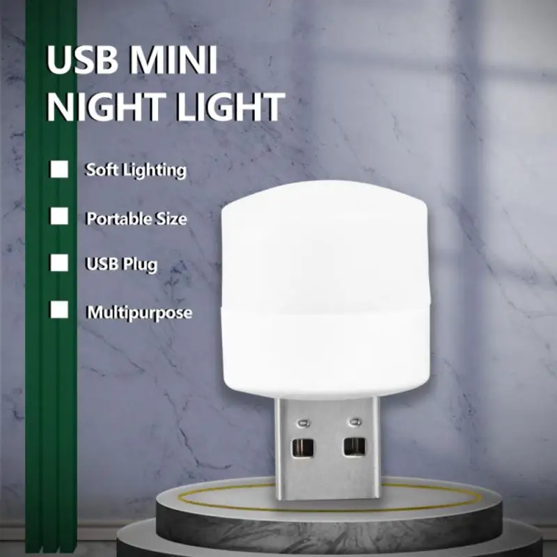 100шт на едро Мини-USB-штекерная лампа за зареждане на мобилни устройства, USB устройства, малки библиотеки лампи, led лампа за защита на очите за лаптоп Изображение 1