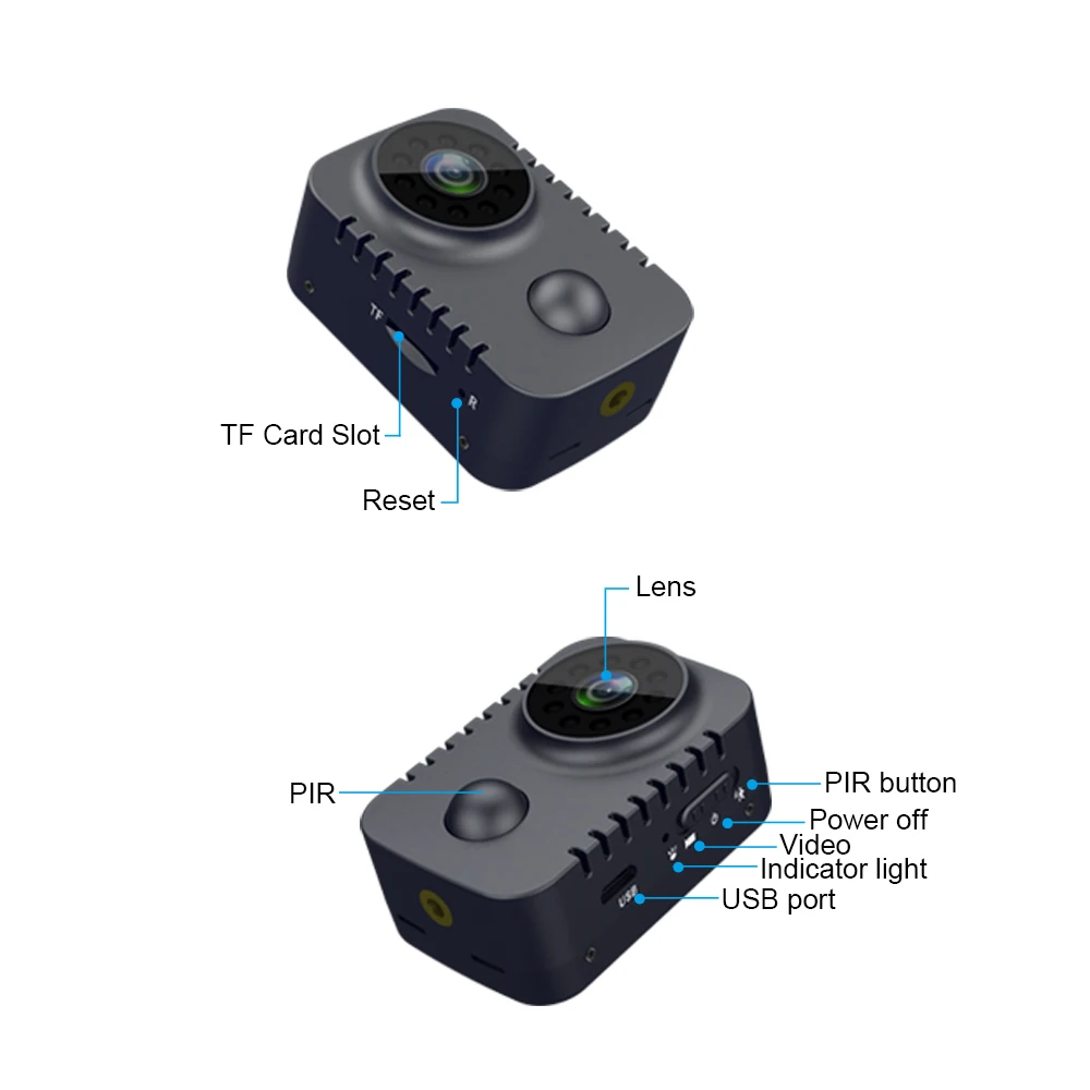1080P HD Мини Безжична Джобни Камери за Сигурност За Откриване на мобилни Устройства Small Micro Secret Cam Автомобили В Режим на Готовност PIR Espia Уеб Камера Camera Body Изображение 4