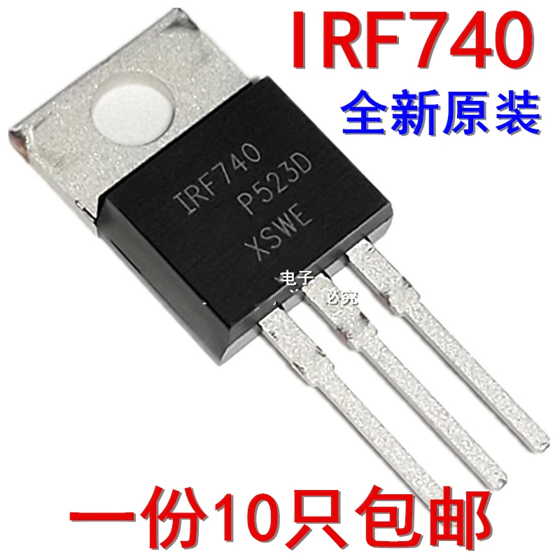 10шт-50ШТ IRF740PBF IRF740 TO-220 Нов MOSFET 10A 400V MOSFET N-канален направо конектор Изображение 0