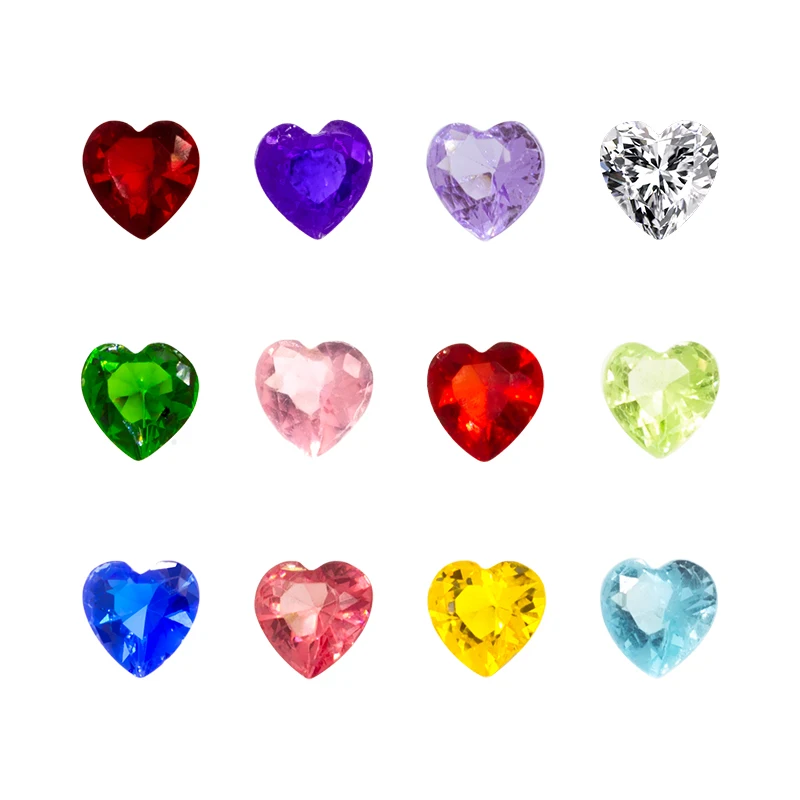 12 бр./лот, висулки с камъни във формата на сърце, разноцветни стъклени плаващи окачване на паметта, медальон, направи си сам, подарък за жени, производство на бижута FC1807 Изображение 0