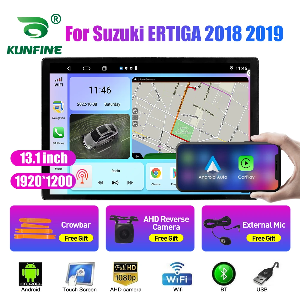 13,1-инчов Автомобилен Радиоприемник За Suzuki ERTIGA 2018 2019 Кола DVD GPS Навигация Стерео Carplay 2 Din Централна Мултимедиен Android Auto Изображение 0