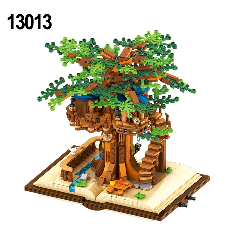 13010 13012 13013 Пъзел, Градивен елемент, Замък, Вълшебна Къщичка на дърво, фигурки, творческа колекция за детски играчки Изображение 2