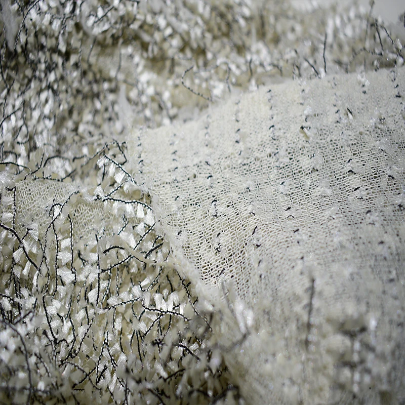 160 см Новата африканска лейси тъкан с пискюли, тюлевая лейси плат с елегантен декор за сватбени партита, дизайнерски плат Изображение 3