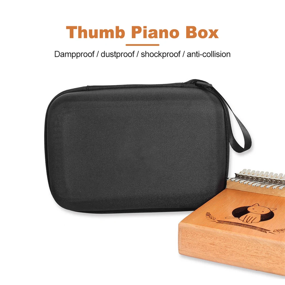 17 клавиши, Твърд корпус, Подходящ за пиано Kalimba Thumb Box Леки удароустойчив Преносими аксесоари за удобно носене Подарък чанта практически Изображение 4