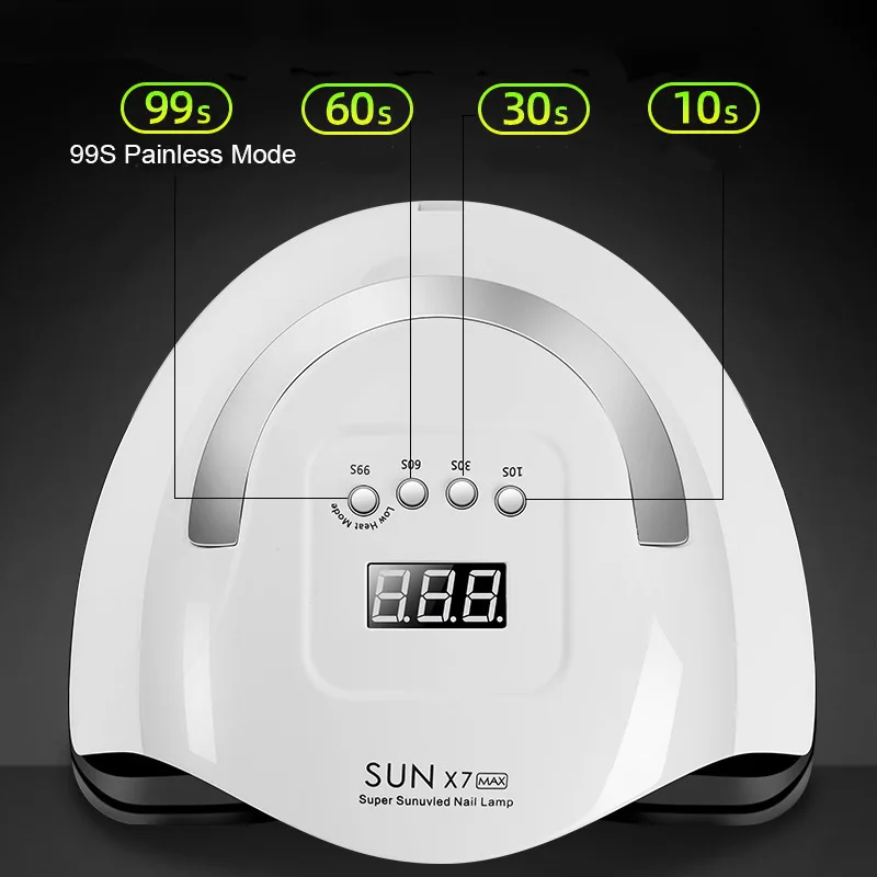 180 W SUN X7 MAX Лампара UV Led Лампа За Изсушаване на Ноктите С Датчик за Движение LCD Дисплей, Сензорен Ключ, Лед Лампа За Гел-Лак За Нокти Изображение 2