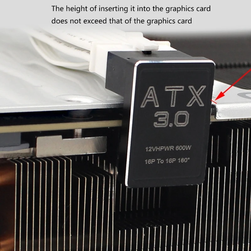 1БР ATX 3,0 16-пинов конектор за свързване към гнездото с прав ъгъл 180 градуса Такса адаптер за десктоп видеокартата на PC захранване на совалка Изображение 1