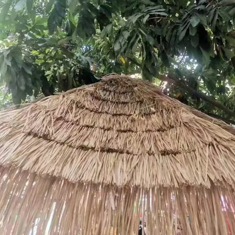 2.7 M Отворен чадър Tiki с защита от uv имитира слама чадър, окачен дизайн, хавайски чадър за двор, тропически покриви Изображение 1