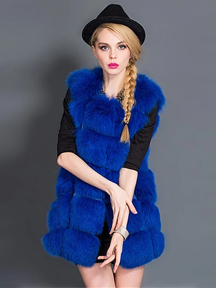 2022, е нова Мода, от висок клас Жилетка от изкуствена кожа за жени, дебел Топъл дълъг кожа жилетка, Дамски Жилетки от изкуствена кожа, пушистое палто Изображение 5