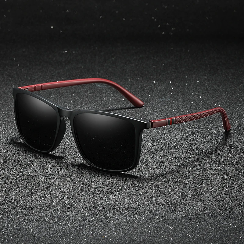 2022, Реколта модни квадратни поляризирани Слънчеви Очила, мъжки луксозни класически маркови дизайнерски слънчеви Очила в TR90 Рамка за Управление за мъже Изображение 0
