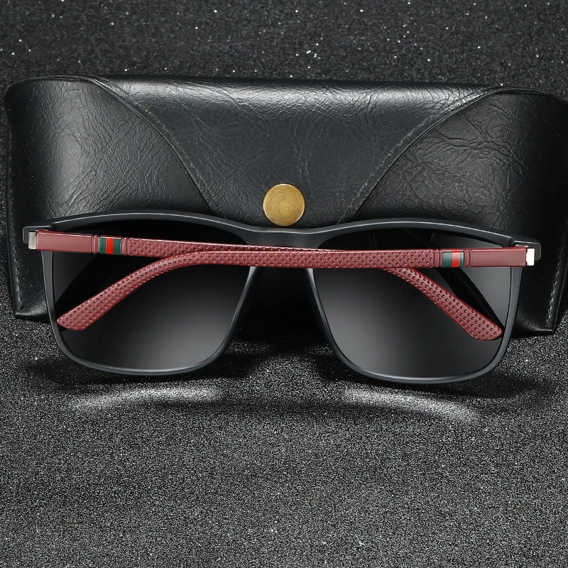2022, Реколта модни квадратни поляризирани Слънчеви Очила, мъжки луксозни класически маркови дизайнерски слънчеви Очила в TR90 Рамка за Управление за мъже Изображение 2