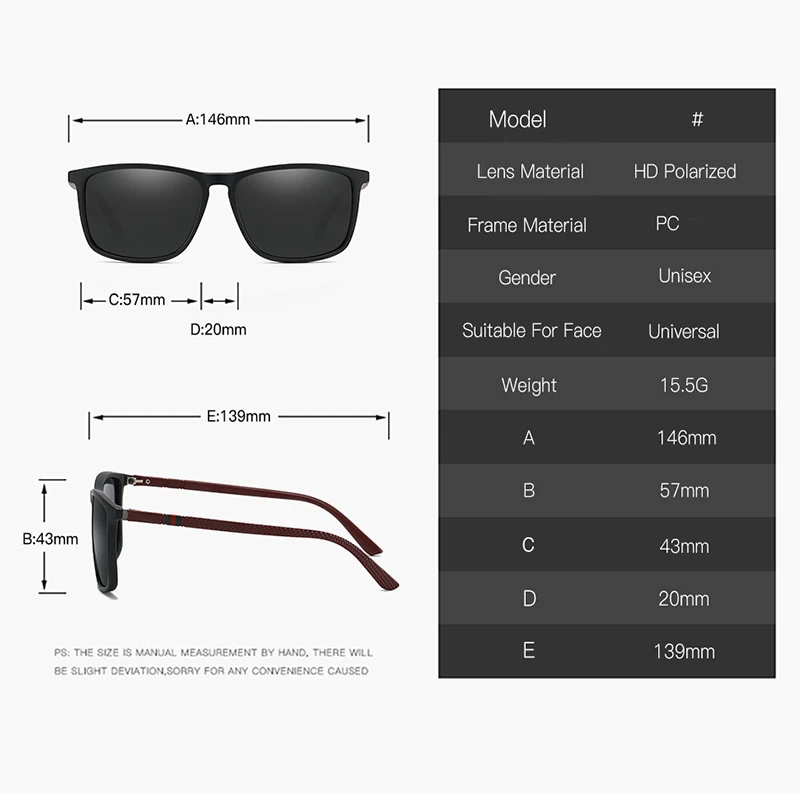 2022, Реколта модни квадратни поляризирани Слънчеви Очила, мъжки луксозни класически маркови дизайнерски слънчеви Очила в TR90 Рамка за Управление за мъже Изображение 4