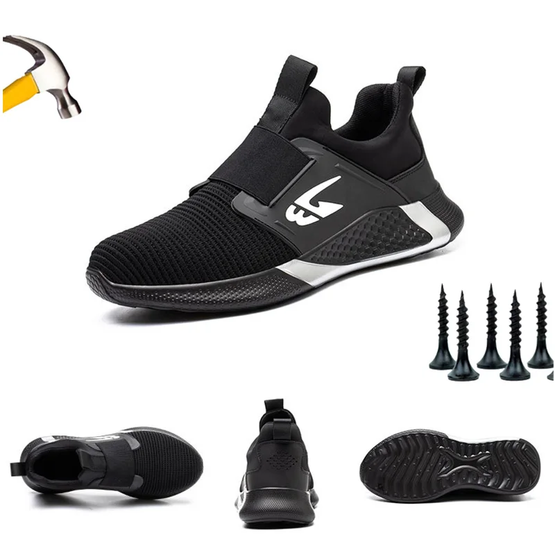 2023 JUBANG/Обувки със стоманени пръсти, Дишаща Защитни обувки за мъже и Жени, Размерът на 36-48, защита от удар и пробождане, Работни обувки Изображение 0
