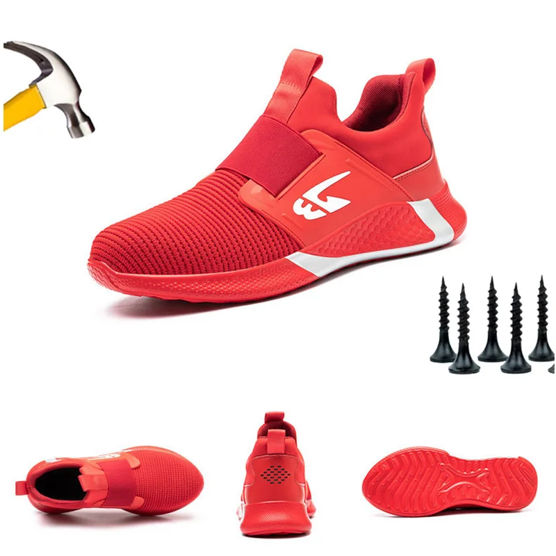 2023 JUBANG/Обувки със стоманени пръсти, Дишаща Защитни обувки за мъже и Жени, Размерът на 36-48, защита от удар и пробождане, Работни обувки Изображение 5