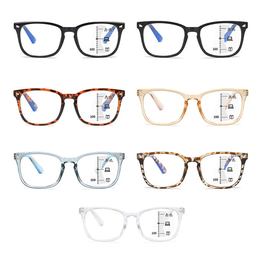 2023 Бифокални Прогресивни Очила За Четене Мъжки, Блокиране На Синя Светлина, Мультифокальные Очила, Ултра-Леки Очила Без Рамки Изображение 4