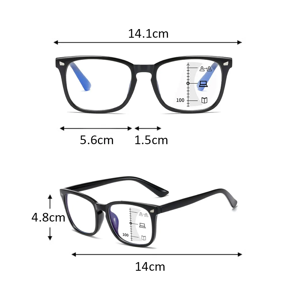 2023 Бифокални Прогресивни Очила За Четене Мъжки, Блокиране На Синя Светлина, Мультифокальные Очила, Ултра-Леки Очила Без Рамки Изображение 5