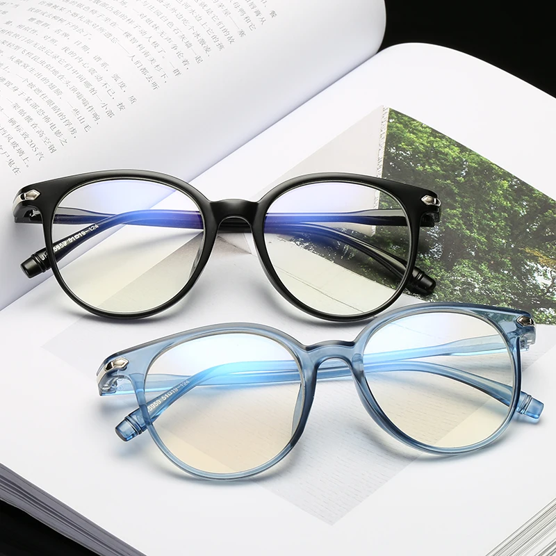 2023 Дамски рамки за очила, Мъжки рамки за очила с анти-синя светлина, реколта кръгли очила с прозрачни лещи, оптични рамки за очила Изображение 0