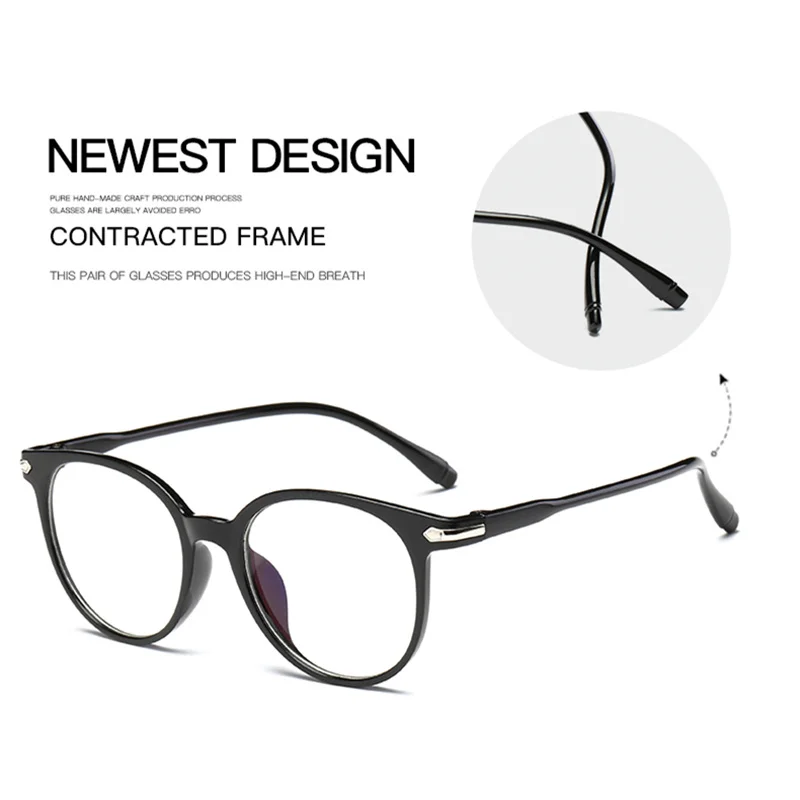2023 Дамски рамки за очила, Мъжки рамки за очила с анти-синя светлина, реколта кръгли очила с прозрачни лещи, оптични рамки за очила Изображение 4