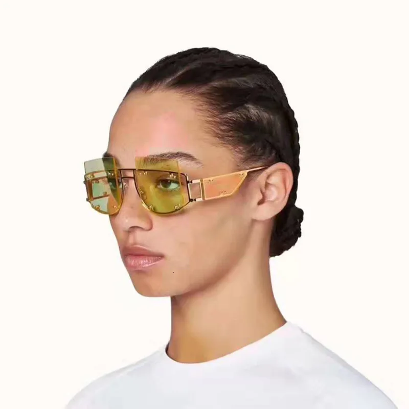 2023, дамски слънчеви очила с кухи лещи, квадратни маркови дизайнерски мъжки слънчеви очила, слънчеви очила градиентной рамки очила с големи рамки за жени UV400 Изображение 3