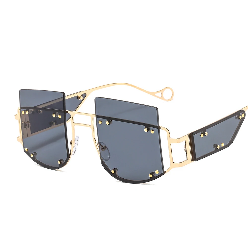 2023, дамски слънчеви очила с кухи лещи, квадратни маркови дизайнерски мъжки слънчеви очила, слънчеви очила градиентной рамки очила с големи рамки за жени UV400 Изображение 4