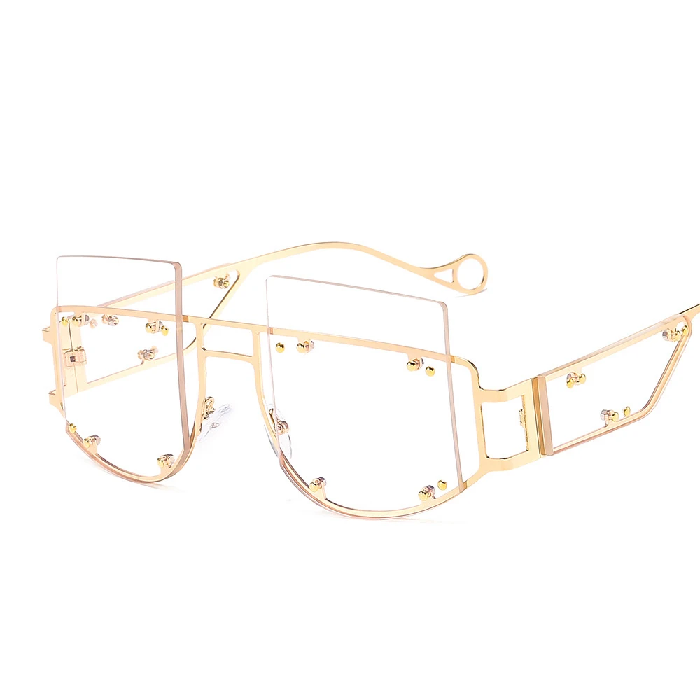 2023, дамски слънчеви очила с кухи лещи, квадратни маркови дизайнерски мъжки слънчеви очила, слънчеви очила градиентной рамки очила с големи рамки за жени UV400 Изображение 5