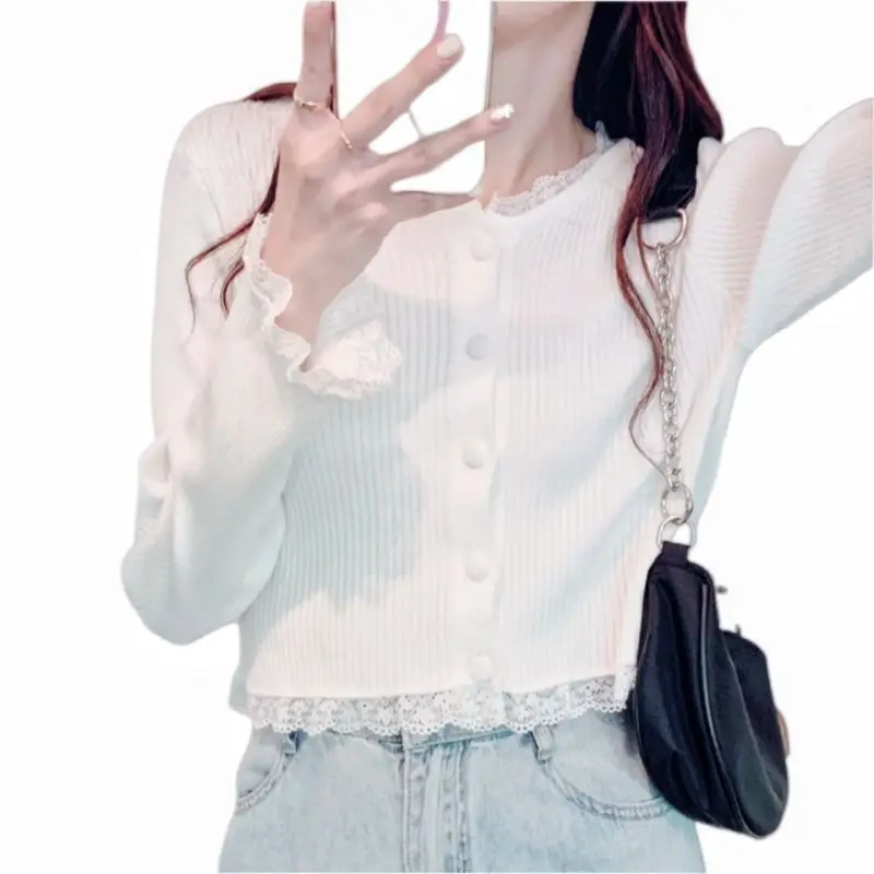 2023 Жилетка, Пуловер, 4 цвята, пролет-лято, корейски модерен стил, вязаный обикновен пуловер с V-образно деколте за жени, всекидневни женски C11 Изображение 2