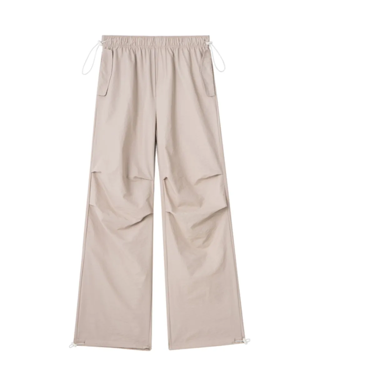 2023, магазин bazaleas, дамски панталони Y2K с завязками, женски улични разтеглив плисирани панталони за бягане със средна талия Изображение 5
