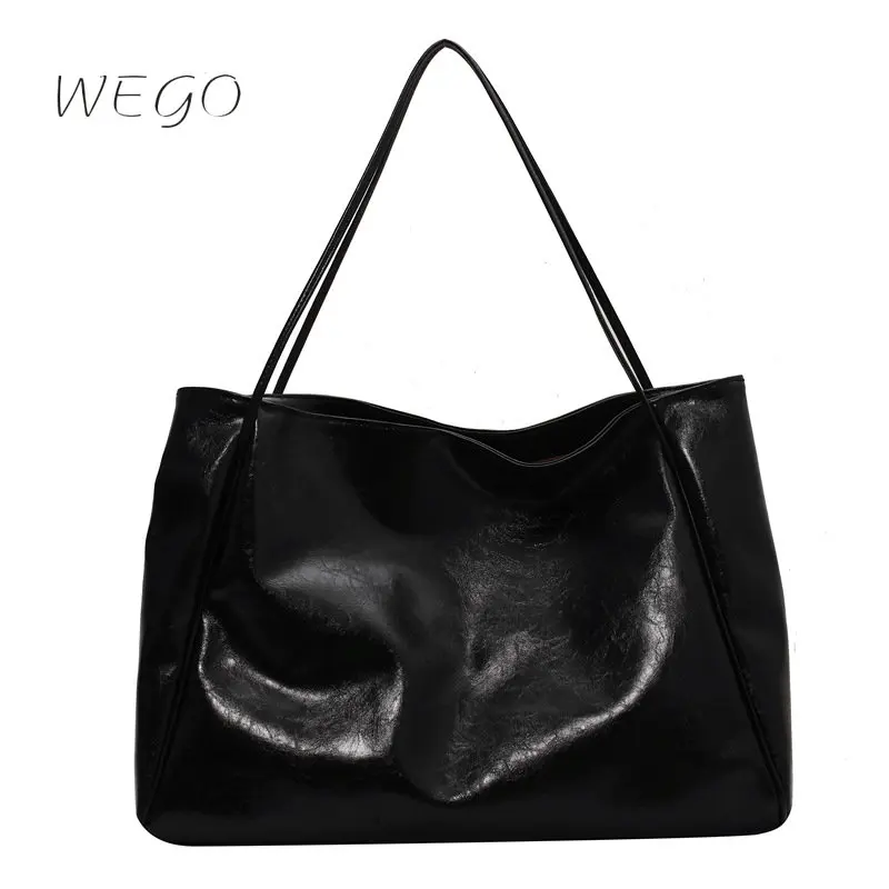 2023 Нова мода, просто една голяма чанта за отдих, дамски чанти на рамо, голяма чанта голям-тоут от изкуствена кожа Изображение 5