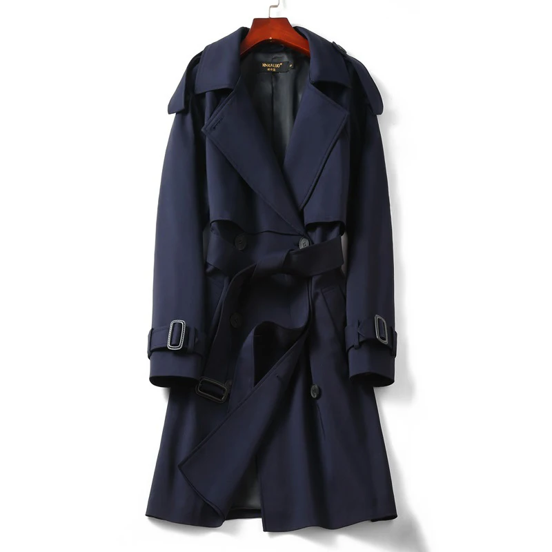 2023 новата есенна ветровка, дамска мода средна дължина, голям размер 4XL, дамско палто, тънки двубортные пролетни палта, дамски Изображение 2
