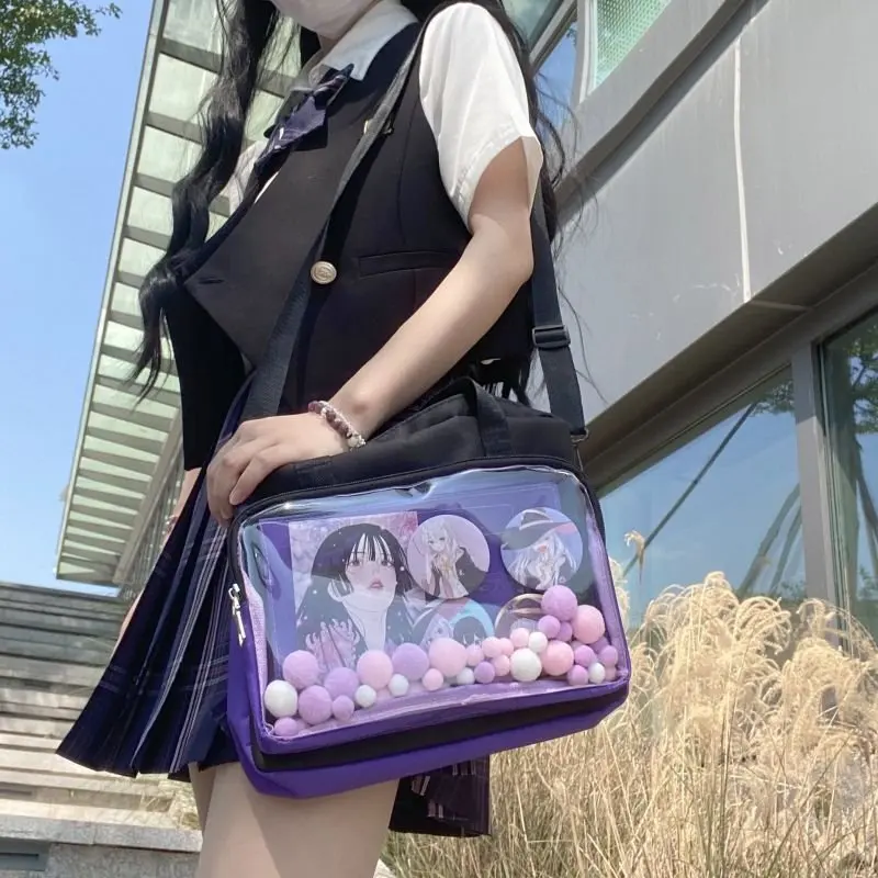 2023 Японската прозрачна чанта от болки в корейския училище стил аниме Dark Girl Crossbody Itabag, Нова Малка чанта през рамо IB021 Изображение 0