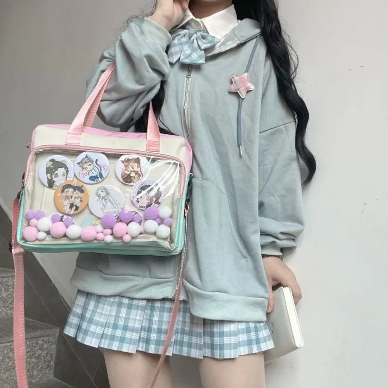 2023 Японската прозрачна чанта от болки в корейския училище стил аниме Dark Girl Crossbody Itabag, Нова Малка чанта през рамо IB021 Изображение 1