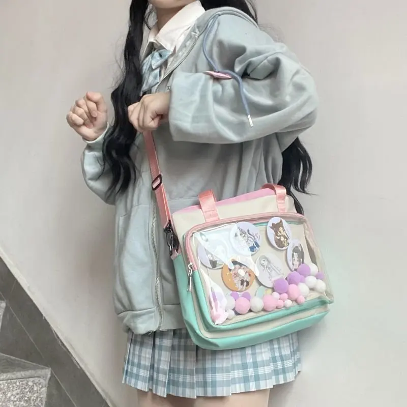 2023 Японската прозрачна чанта от болки в корейския училище стил аниме Dark Girl Crossbody Itabag, Нова Малка чанта през рамо IB021 Изображение 2
