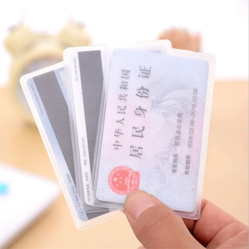 20PCS Водоустойчив Прозрачен Калъф за карта от PVC, силикон пластмасов калъф за притежателя на картата, защитен калъф за студентски карти, лична карта, с битовым банка Изображение 2