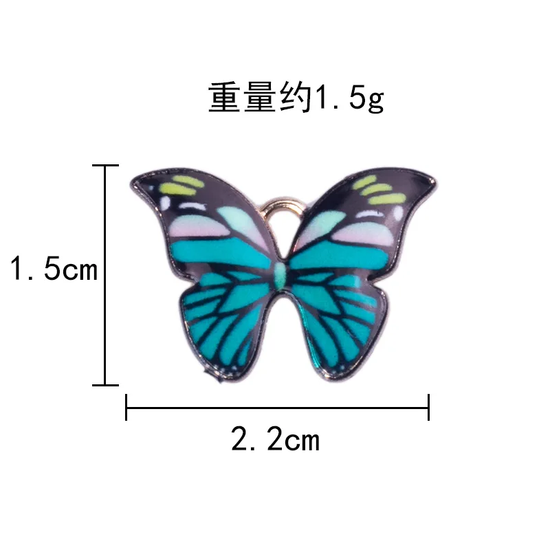 20PCS Цветни висулки във формата на пеперуди от метална сплав, емайлирани висулки във формата на животни, за колиета, гривни, бижута, diy Изображение 5