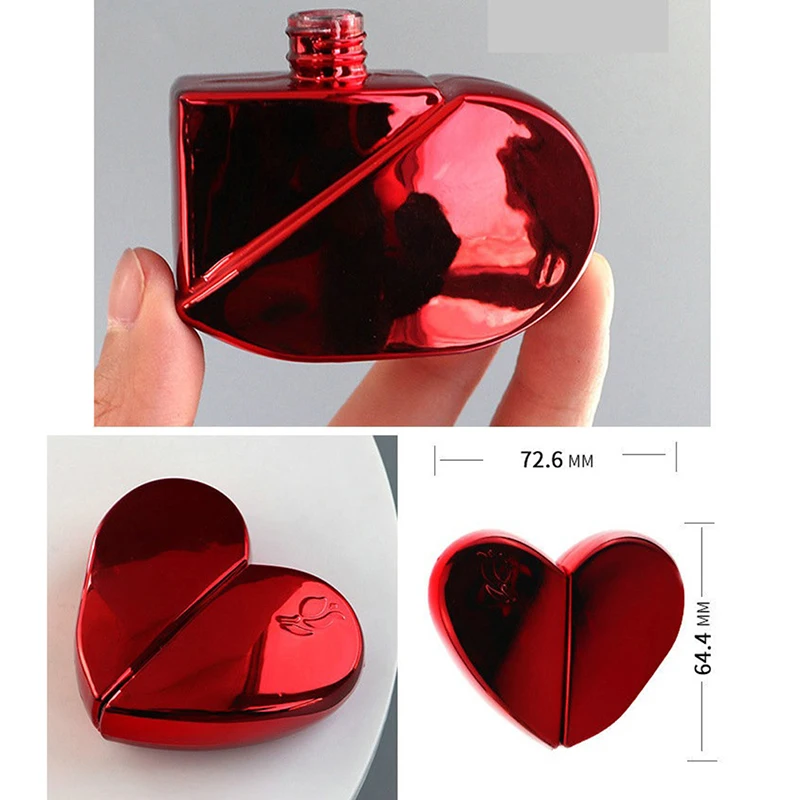 25 мл във формата на сърце, многократно парфюм с опаковка от дебело стъкло, женски спрей парфюми, Пътни Празни Козметични контейнери Изображение 3