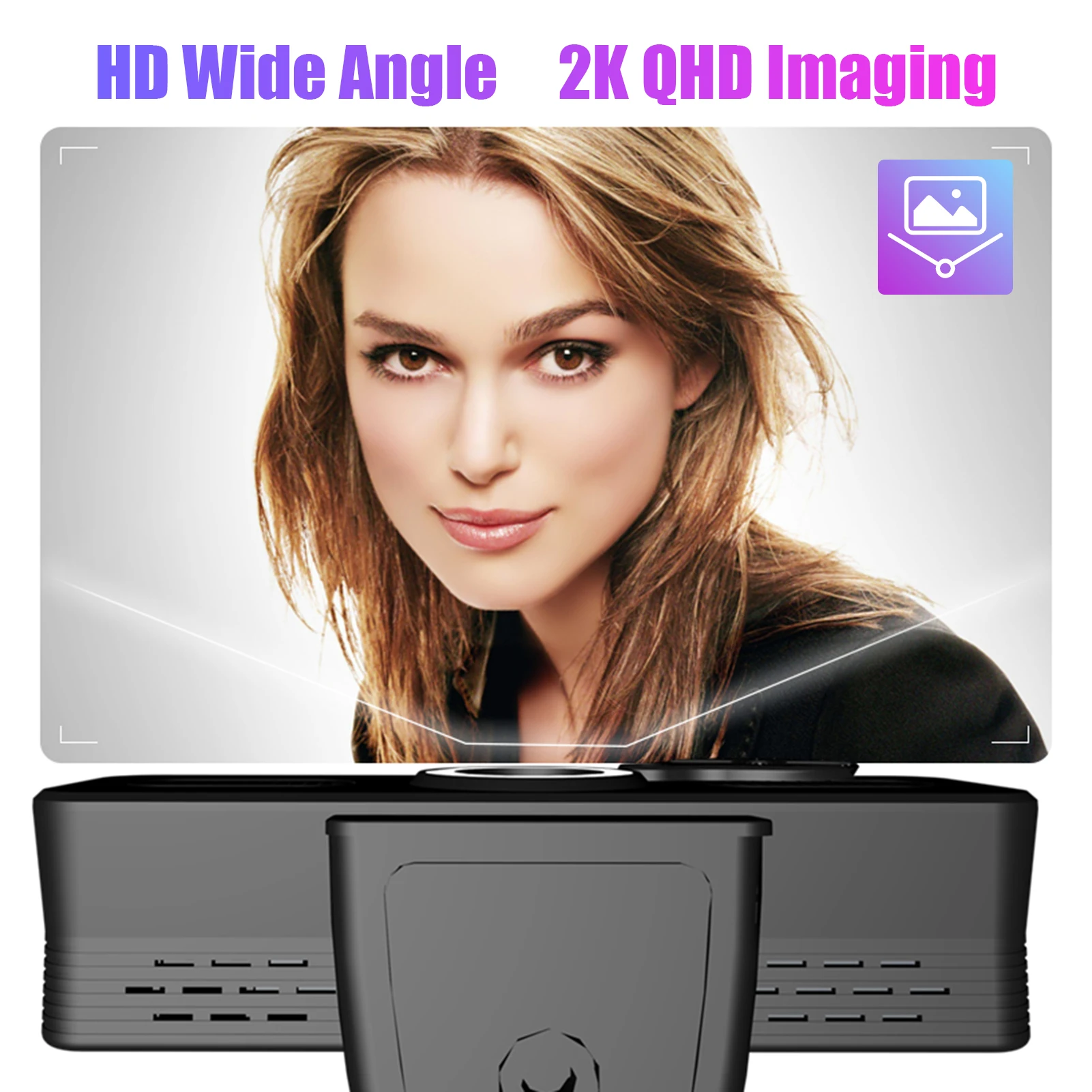 2K 1440P Уеб камера Conferentie PC, Уеб камера с микрофон USB PC, Уеб камера с Широк ъгъл на видимост 120 градуса с Двоен високоговорител за видео Изображение 5