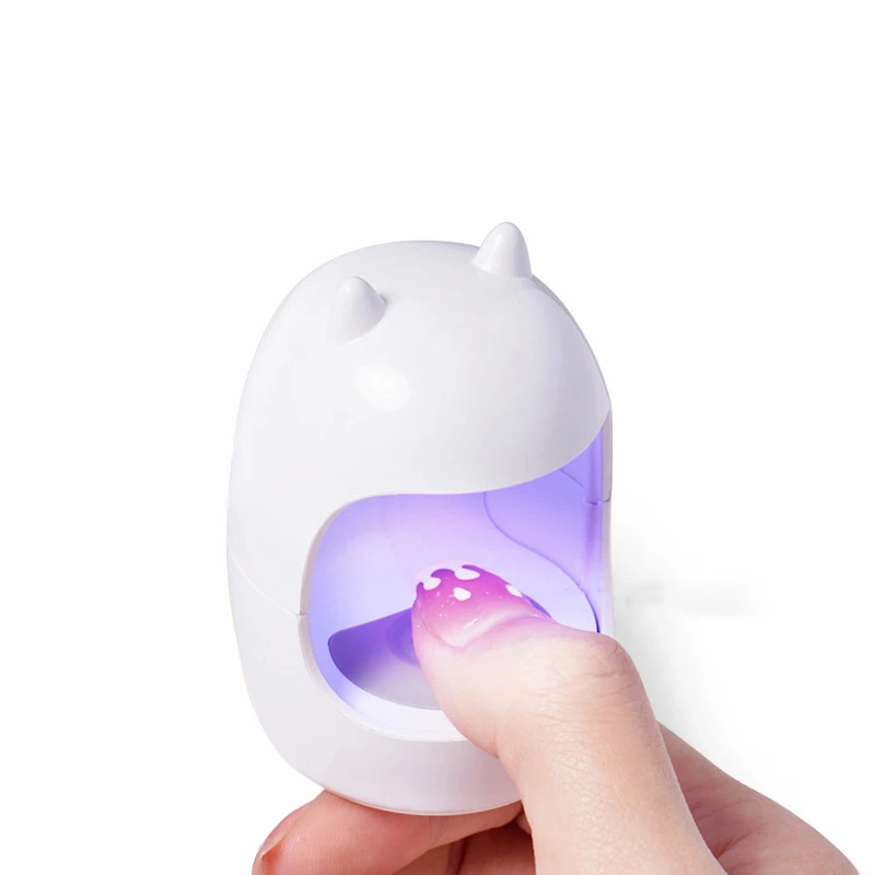3 W Мини Преносими led-UV сушилня за нокти, лампа във формата на демон, Единична машина за гел-лак за нокти, USB-кабел, лампа за изсушаване на гел-лак за домашна употреба, 30 секунди Изображение 0