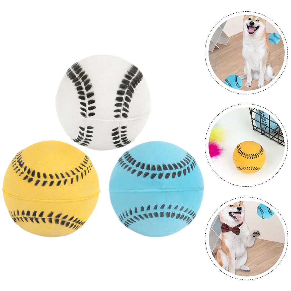 3 бр. гумени топки за кучета, интерактивни топки за дъвчене, спортни играчки за кучета, гумени топки за никнене на млечни зъби, играчки за кучета Изображение 5