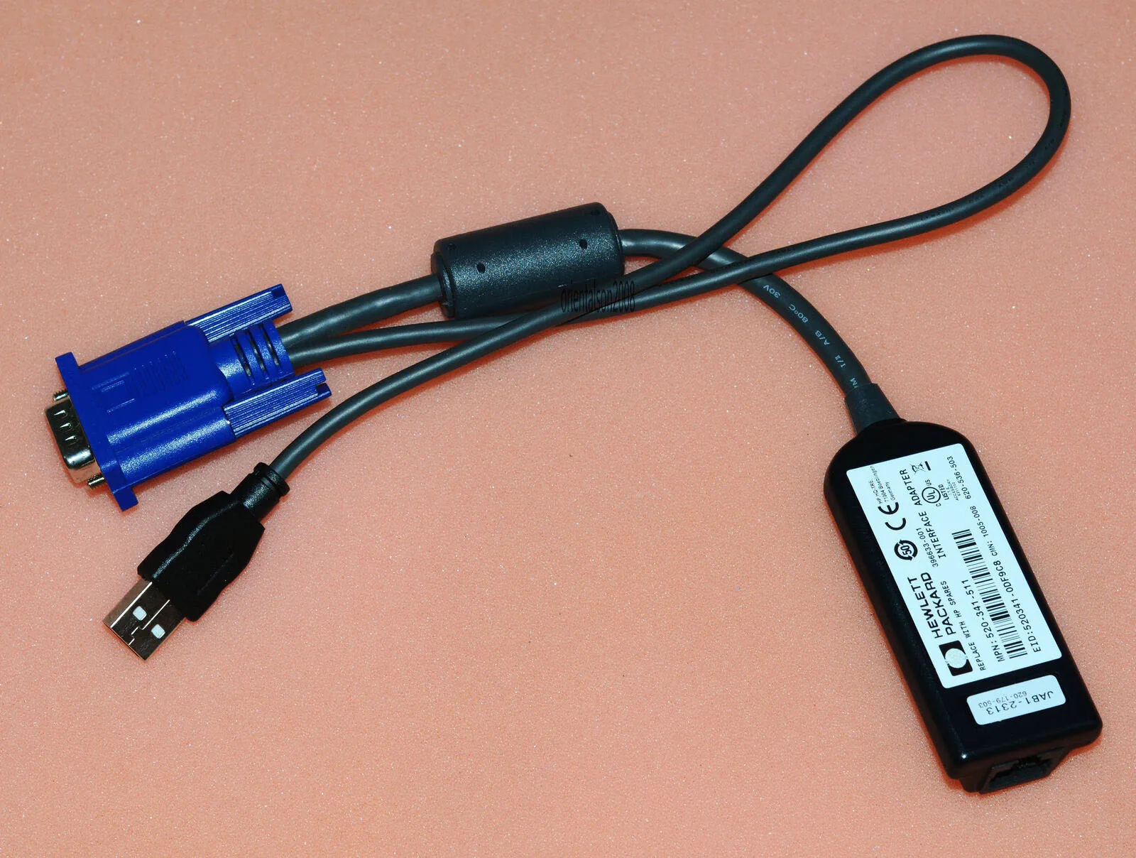 396633-001 за HP 336047-B21 Кабел адаптер за USB KVM 396633-001 VGA, RJ-45 + USB за адаптер ИНТЕРФЕЙС KVM 1PK конзола Virtual USB Изображение 2