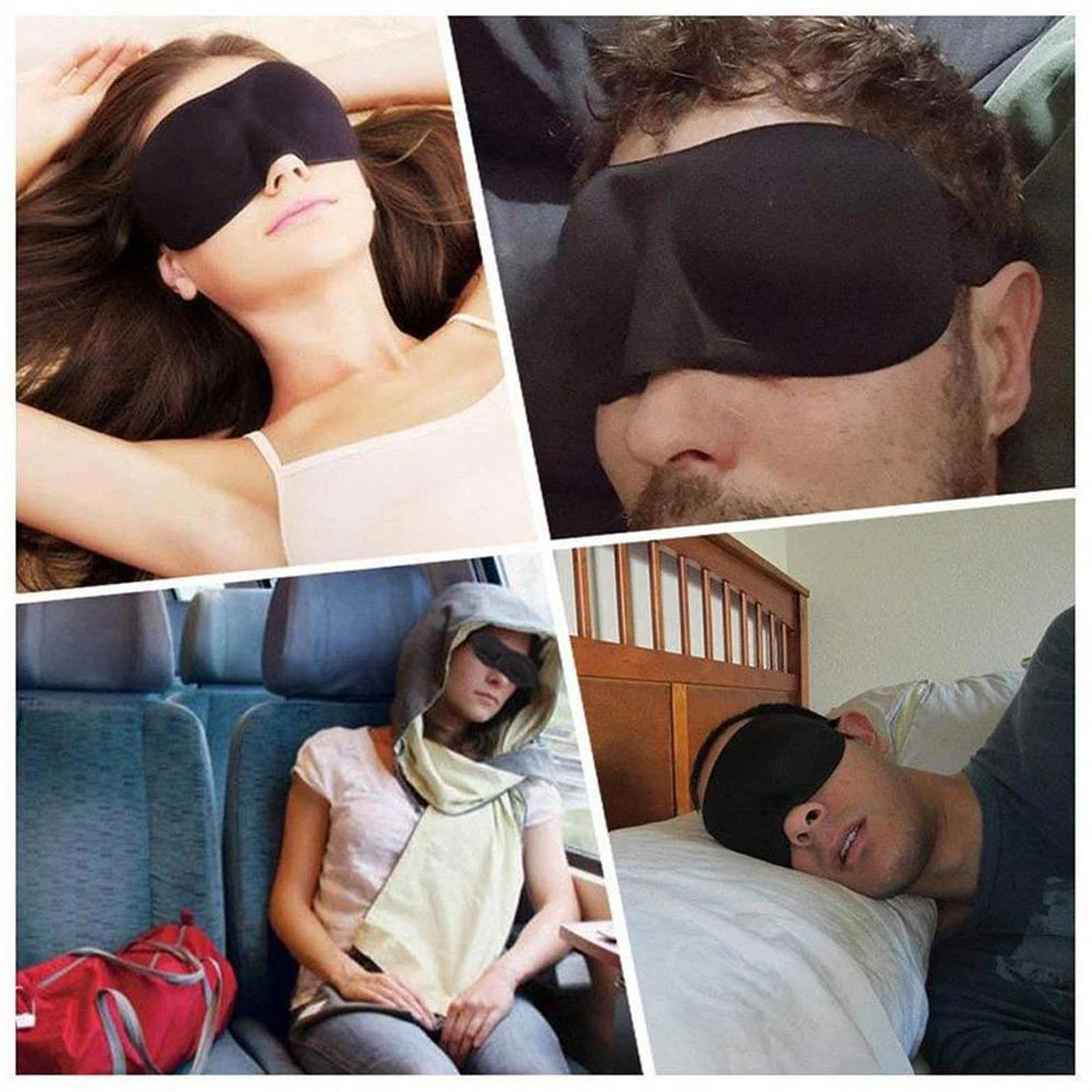 3D маска за сън, принудителна светлина, калъф за сън, Меки хипнотици маска за очи, пътни сенки за очи, нощен дишаща маска Изображение 1