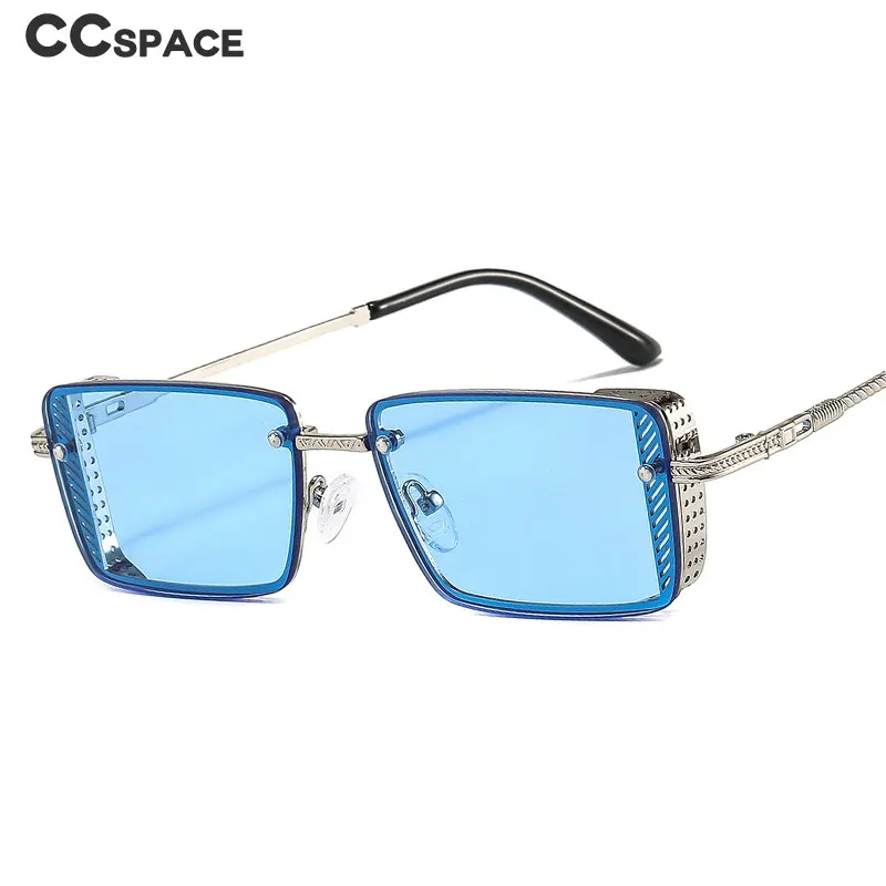 46696 Луксозни Слънчеви очила в метални рамки в стил steampunk, Модни мъжки и Женски квадратни очила с UV400, vintage слънчеви очила Изображение 1