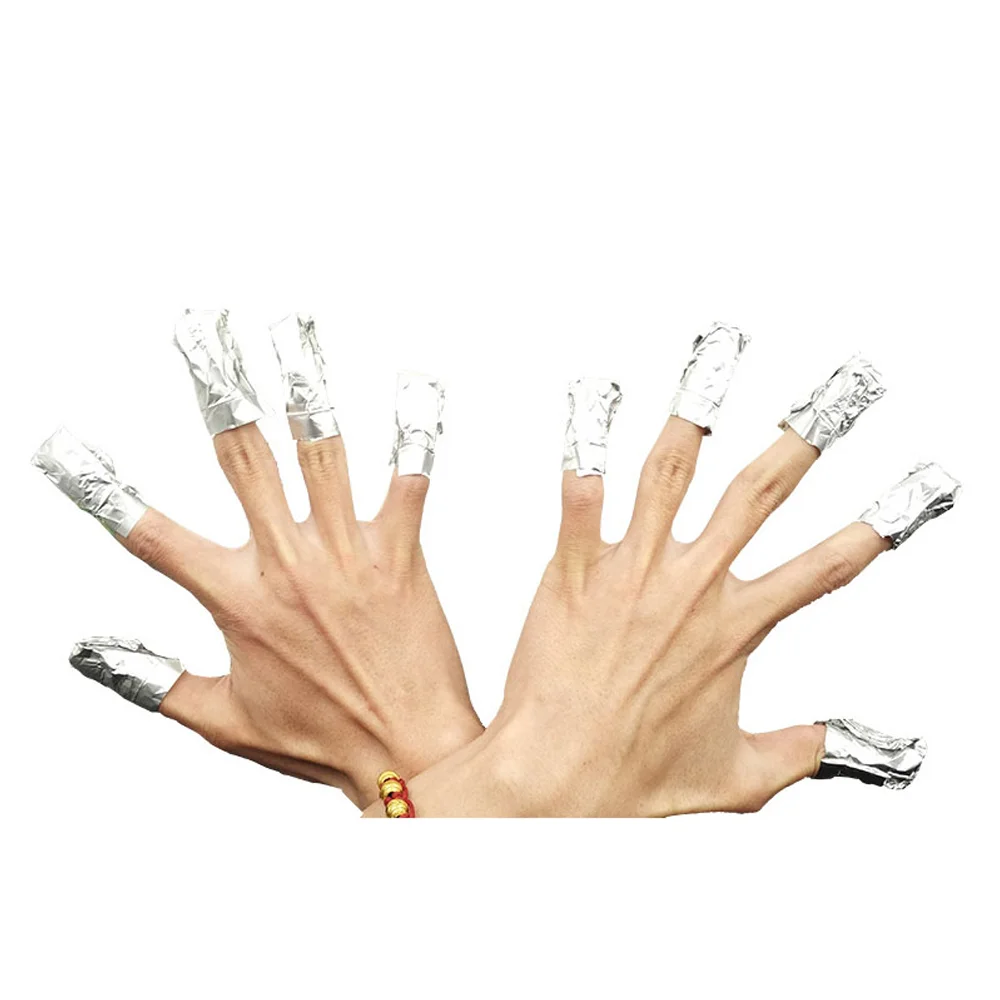 50/100 парче Алуминиево фолио за нокти, инструмент за премахване на лака за нокти, амбалажна хартия, кърпа за нокти, гел за премахване на ноктите Изображение 4