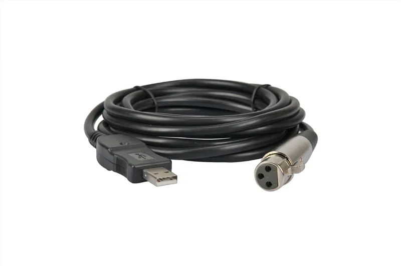 50 бр., професионален 3 м USB конектор XLR-конектор, женски кабел за микрофон, кабел-адаптер, линк за микрофон, аудио-удължителен кабел, черен Изображение 2