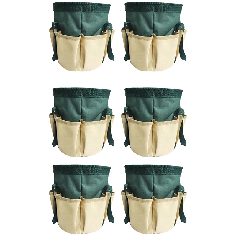 6 бр. Чанта за съхранение на градински листа, чанта-органайзер за боклук, Комплект за подстригване градина (зелен) Изображение 0