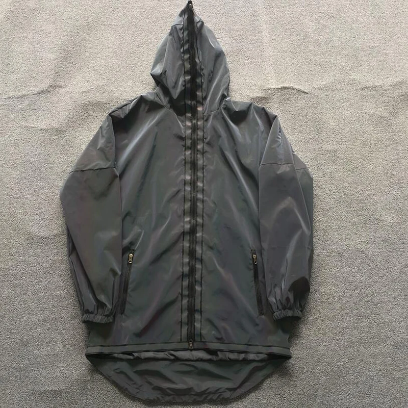 ABOORUN, мъжки светлоотразителни якета с дължина от 3 м, цветни дълги светлоотразителни якета, ежедневни ветровка, водонепроницаемое палта за мъже R860 Изображение 4